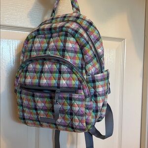 Vera Bradley Cotton Essential Compact Backpack Gingham Plaid NWOT